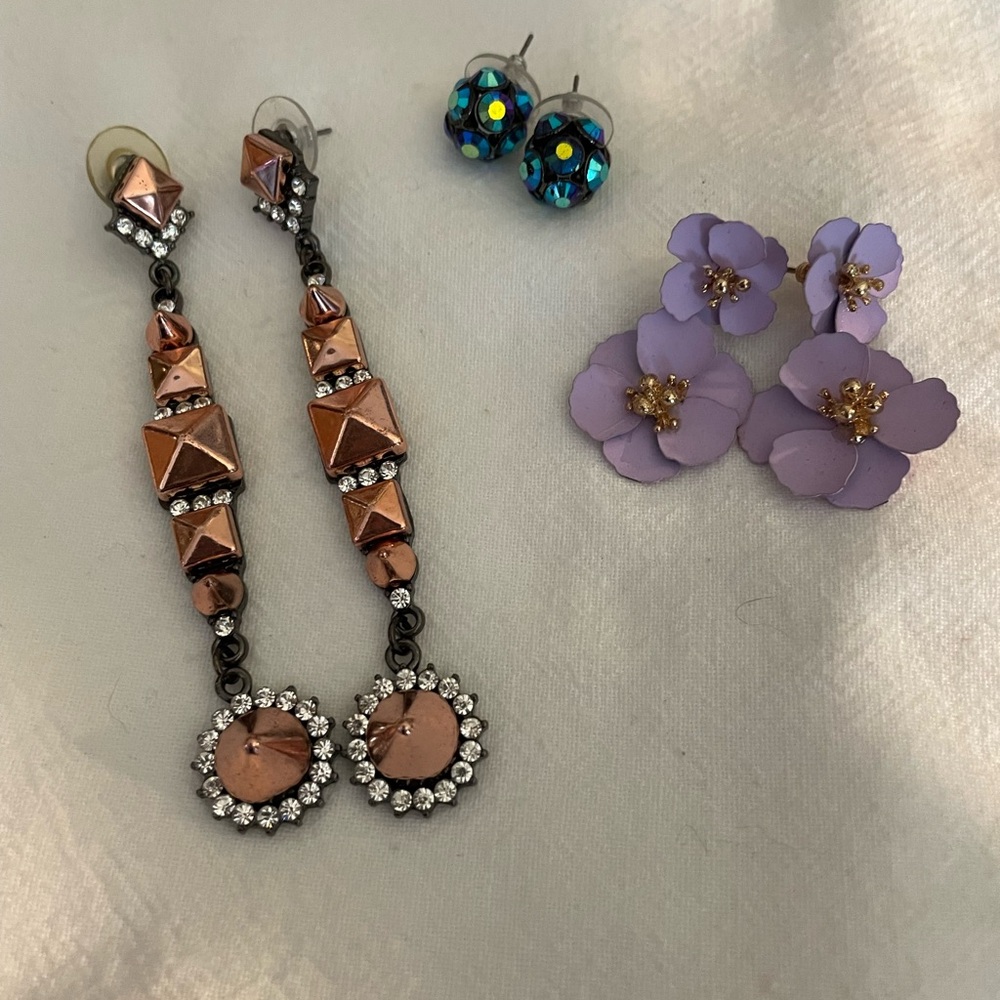 Set of Three Fun Fashion Earrings Pierced